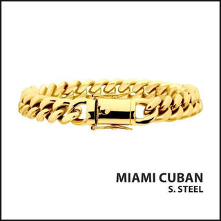 Gold Plated Miami Cuban Chain 8 MM X 8 Inches-bracelet-That Guy's Secret