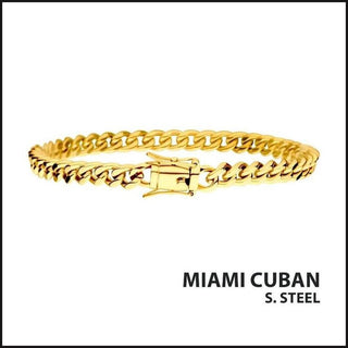 Gold Plated Miami Cuban Chain 6 MM X 8 Inches-bracelet-That Guy's Secret