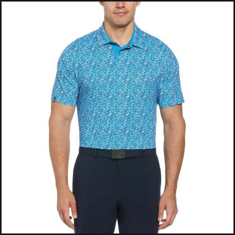 Hexagon Confetti Print Golf Polo-Polo Shirt-That Guy's Secret