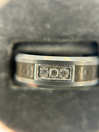 Men's Tungsten Carbide 3 Stone Ring