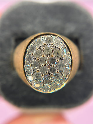 10K Yellow Gold 2ctw Diamond Cluster Ring