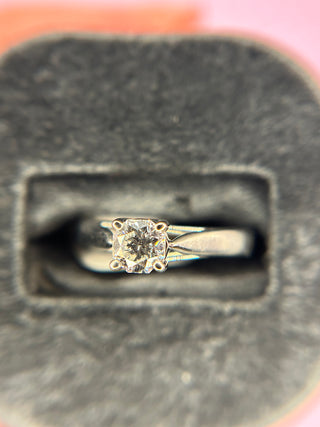 Platinum Diamond Ring Special Hexagon Cut Ring .50ctw