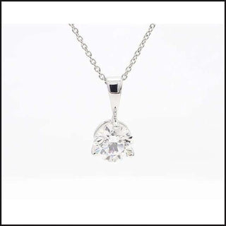 Joseph Asher Starlight Diamond Solitaire Pendant Set in 14 Karat White Gold-necklace-That Guy's Secret