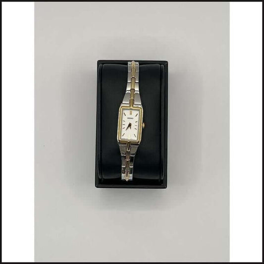 Ladies two tone white dial gold markers watch-Watch-That Guy's Secret