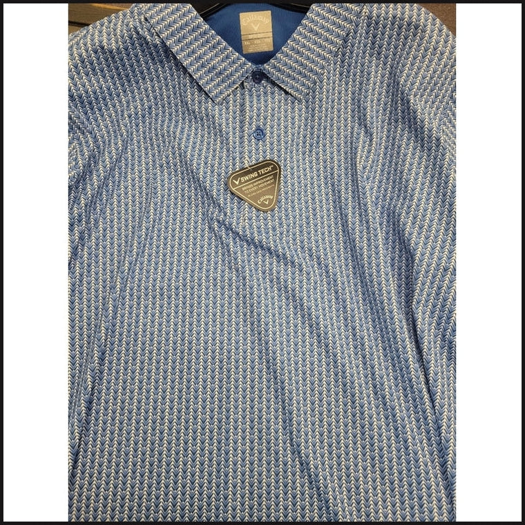 Lapis Trademark Chevron Print Golf Polo-Polo Shirt-That Guy's Secret