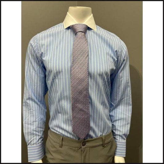 Light Blue & Pink White collar dress shirt-Dress Shirt-That Guy's Secret