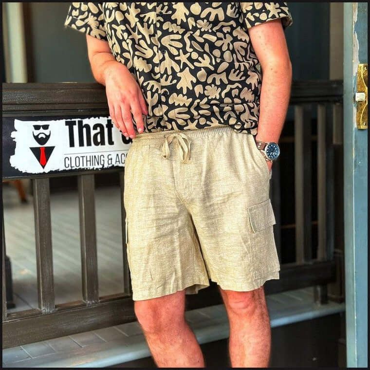 Linen Cargo Short-Shorts-That Guy's Secret