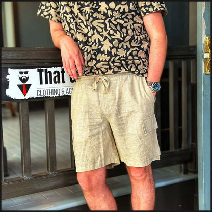 Linen Cargo Short-Shorts-That Guy's Secret