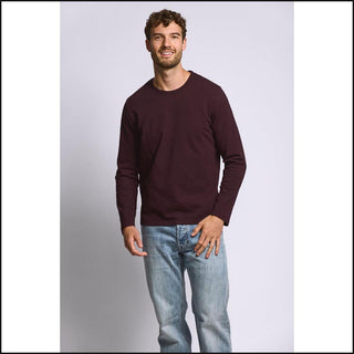 Easy Mondays Long Sleeve Slub Crew Neck in Oxblood