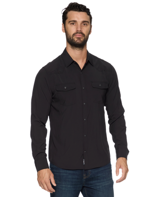 Longmont LS Performance Western Shirt - Black