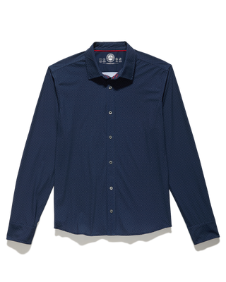 Loretto LS Dot Print Journey Shirt - Navy
