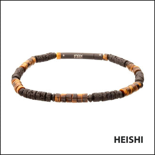 Magma Tiger Heishi Bead Bracelet