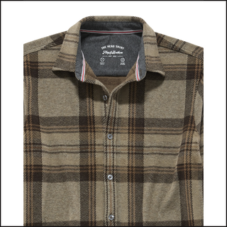 Meadowbrook LS Hero Knit Flannel - Taupe/Brown