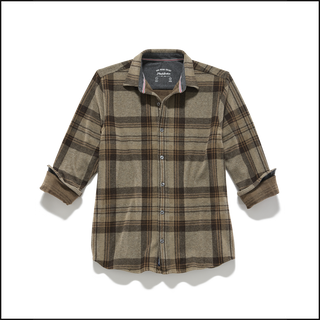 Meadowbrook LS Hero Knit Flannel - Taupe/Brown