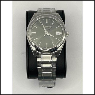 Gents silver tone green-silver dial watch-Watch-That Guy's Secret