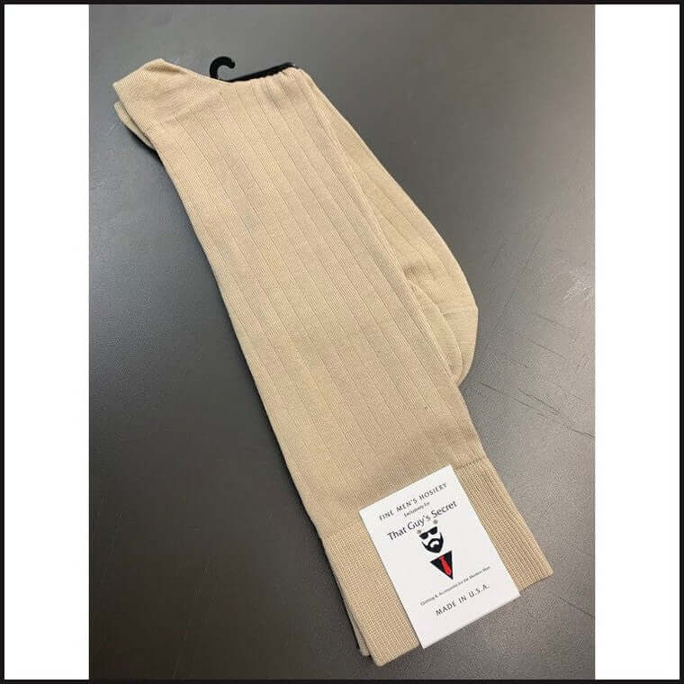 Mercerized Cotton Ribbed Linked Toe Dress Socks-Socks-That Guy's Secret