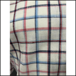 Pink & Navy Cotton Linen Overcheck-Button Down Shirt-That Guy's Secret