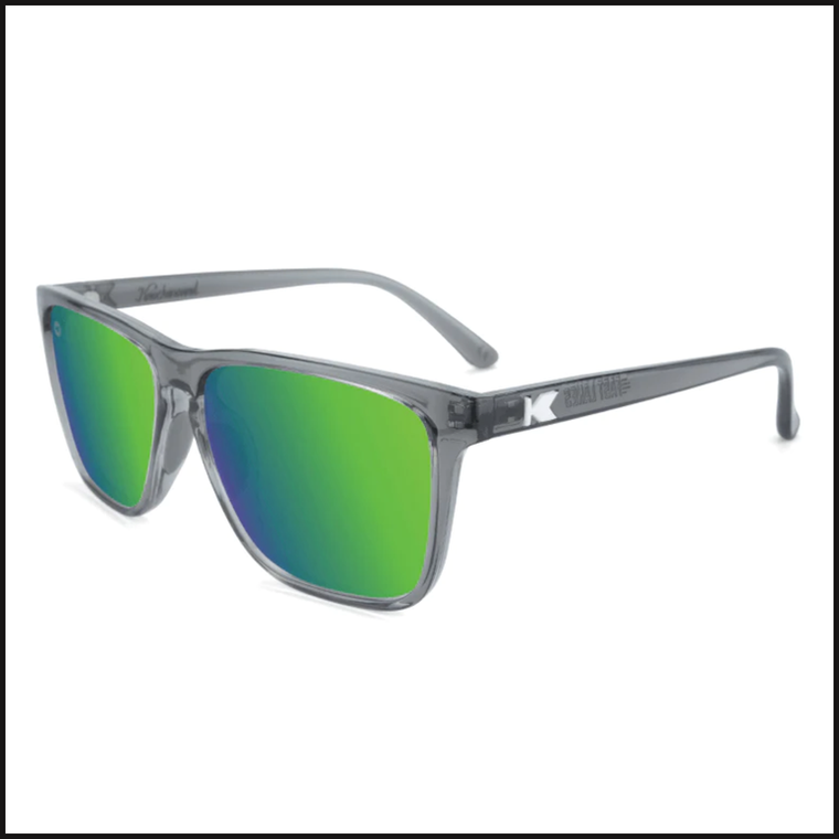 Polarized Fast Lanes Sport Sunglasses - Clear Grey / Green Moonshine - That Guy's Secret