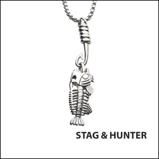 Polished Steel Fishbone Pendant with Hook & Box Chain-That Guy's Secret