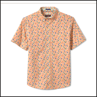Printed Cotton Short Sleeve Shirt-Button Down Shirt-That Guy's Secret