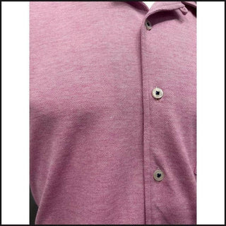 Punch Pink Pique Knit-Short Sleeve Button Down-That Guy's Secret