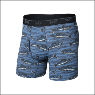 Quest Quick Dry Mesh Boxer Brief - Holy Mackerel-Washed Indigo