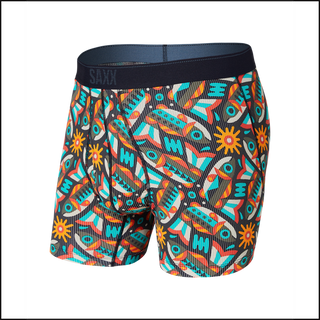 Quest Quick Dry Mesh Boxer Brief - Multi Fish Are Fly