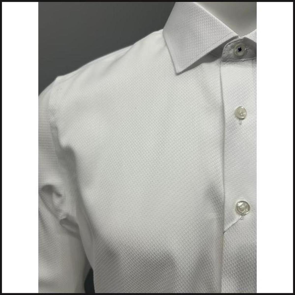 RTW Stantt Dress Shirt, White Dobby