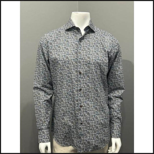 Rust Floral Paisley Print Button Down-Button Down Shirt-That Guy's Secret