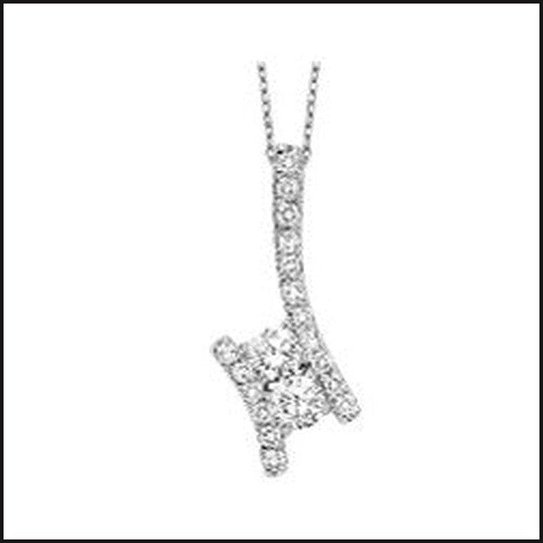 Sterling 1/4ctw diamond Twogether pendant