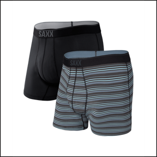Saxx Quest Boxer Briefs 2 Pack - Sunrise Stripe & Black II