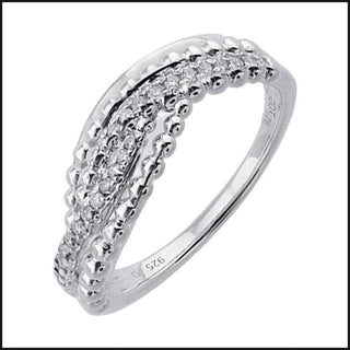 Silver 1/12 ctw Diamond Wave Ring-Ring-That Guy's Secret