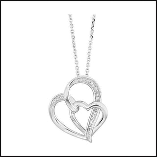 Silver 1/20 ctw Diamond Multi Heart Pendant-necklace-That Guy's Secret