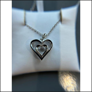 Silver 1/50 ctw Diamond Heart Pendant-Necklace-That Guy's Secret