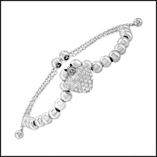 Silver Beads with Heart Bracelet-bracelet-That Guy's Secret