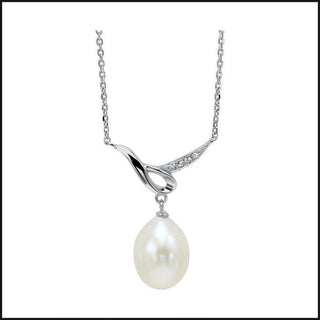 Silver Dangling Pearl Pendant-necklace-That Guy's Secret