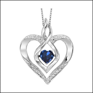 Silver Heart Gemstone Pendant-Pendant-That Guy's Secret