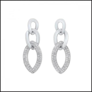 Silver Oval Chain Earrings-Earrings-That Guy's Secret