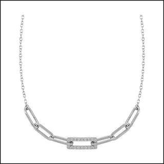 Silver Paperclip Style Necklace-Necklace-That Guy's Secret