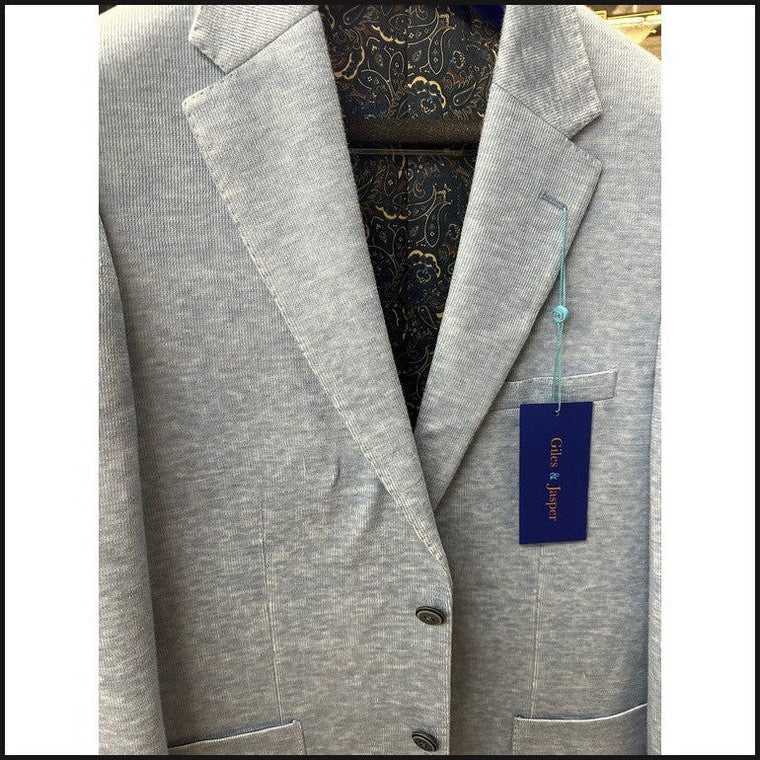 Sky Blue Textured Knit Blazer