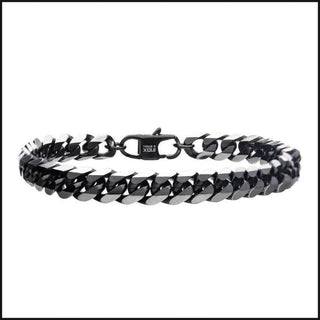 Stainless Steel Black IP 8mm Diamond Curb Chain Bracelet-bracelet-That Guy's Secret