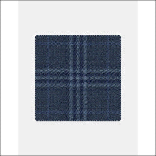 Light Blue and Navy Stacked Windowpane B417 swatch