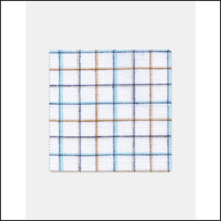Turquoise & Tawny Cotton Linen Tattersall I183 swatch