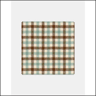 Teal and Coffee Herringbone Tattersall N132 swatch