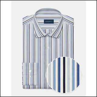 Tonal Blue Gradient Dress Stripe N144 photo