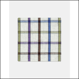Purple and Chestnut on Ecru Twill N208 swatch