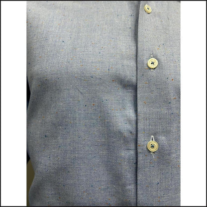 Stantt Sky Blue Speckled Dongle Herringbone Button Down Shirt-Button Down Shirt-That Guy's Secret