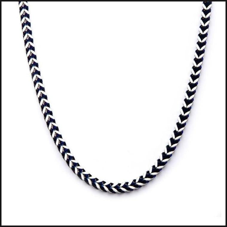 Steel Blue IP Franco Chain Set-Necklace-That Guy's Secret