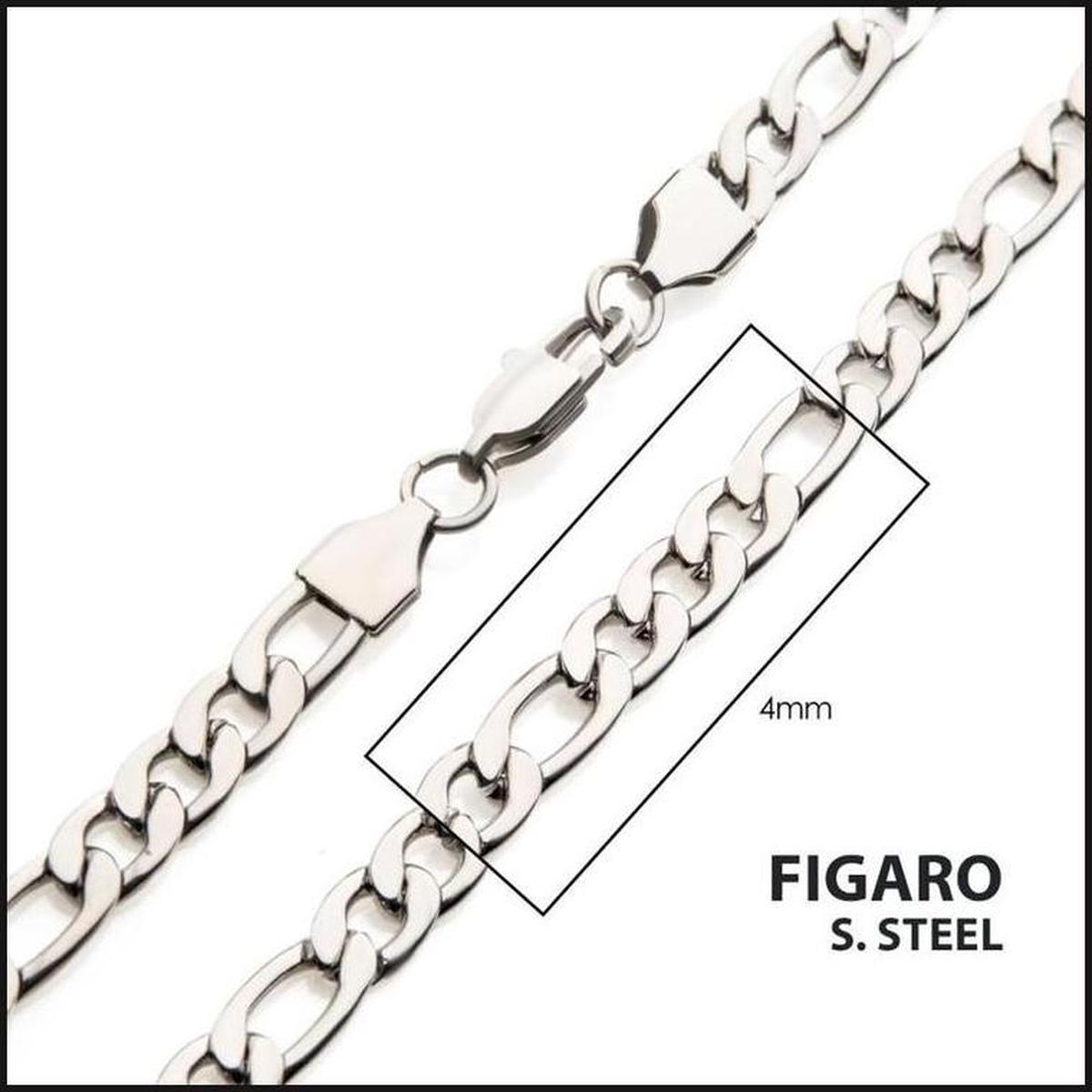 Steel Figaro Chain 4 MM X 20 Inches-bracelet-That Guy's Secret