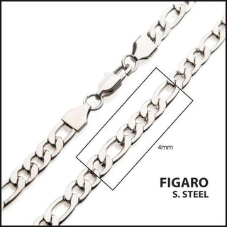Steel Figaro Chain 4 MM X 20 Inches-bracelet-That Guy's Secret